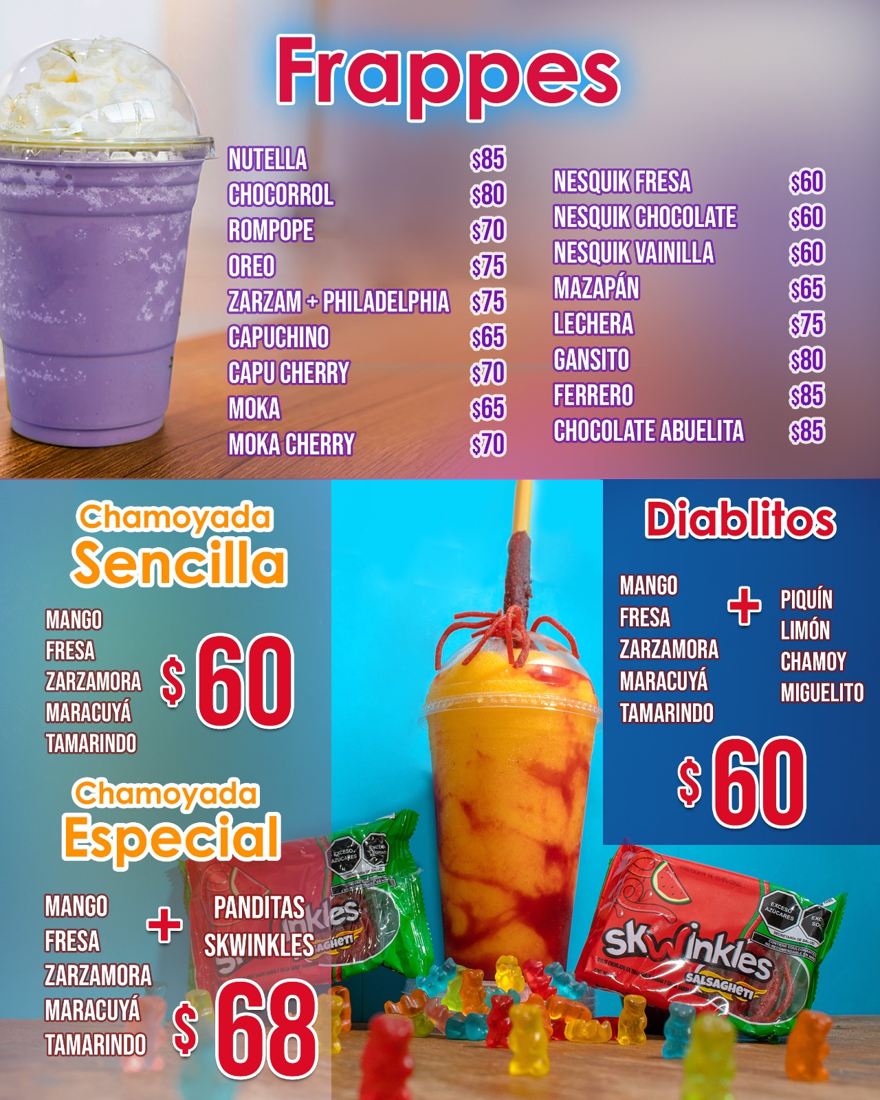 Menú Frappés